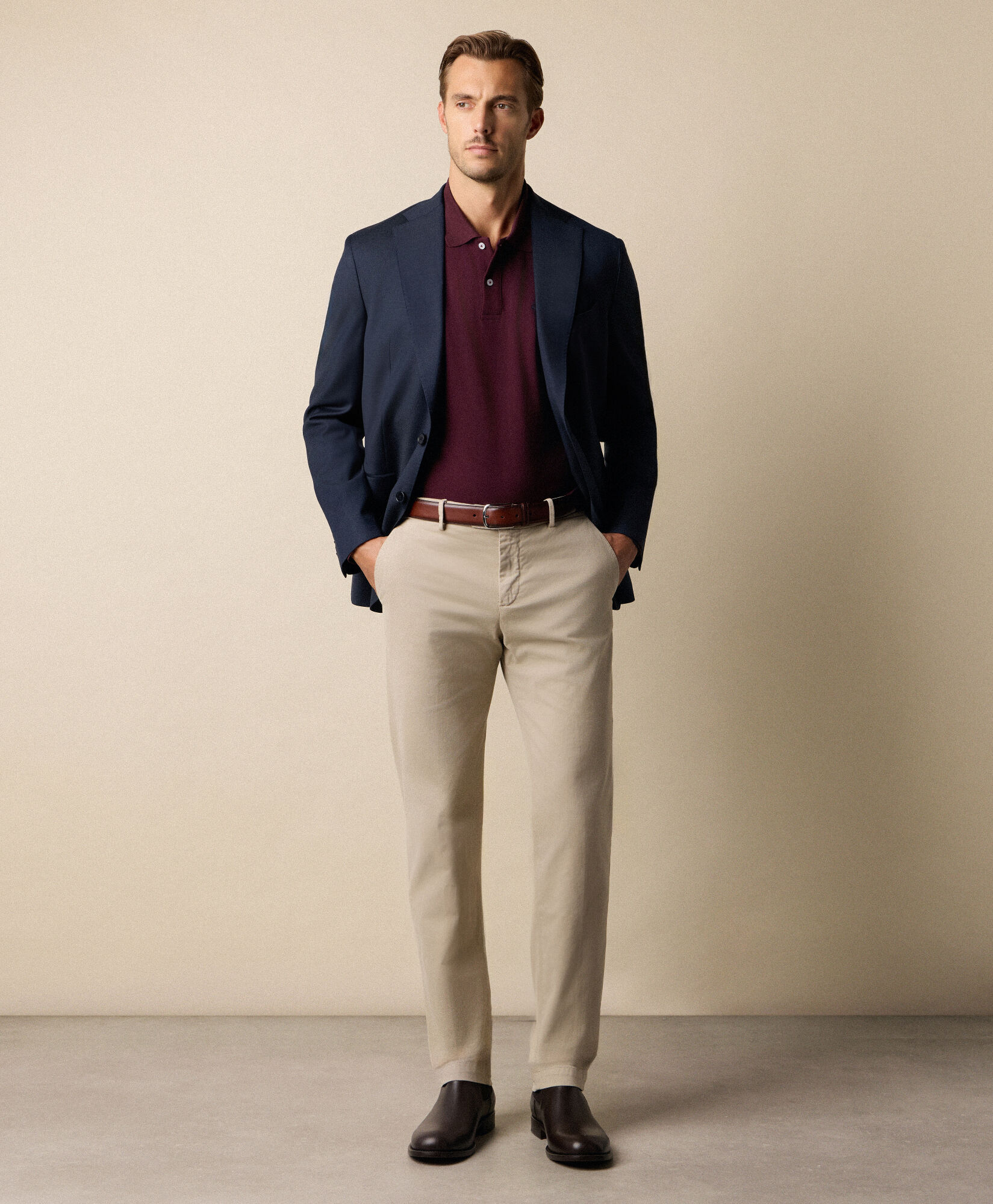 Brooks Brothers Regular Fit Microtwill Stretch Cotton Chino Stone CPCHI062COBSP002STNEP001