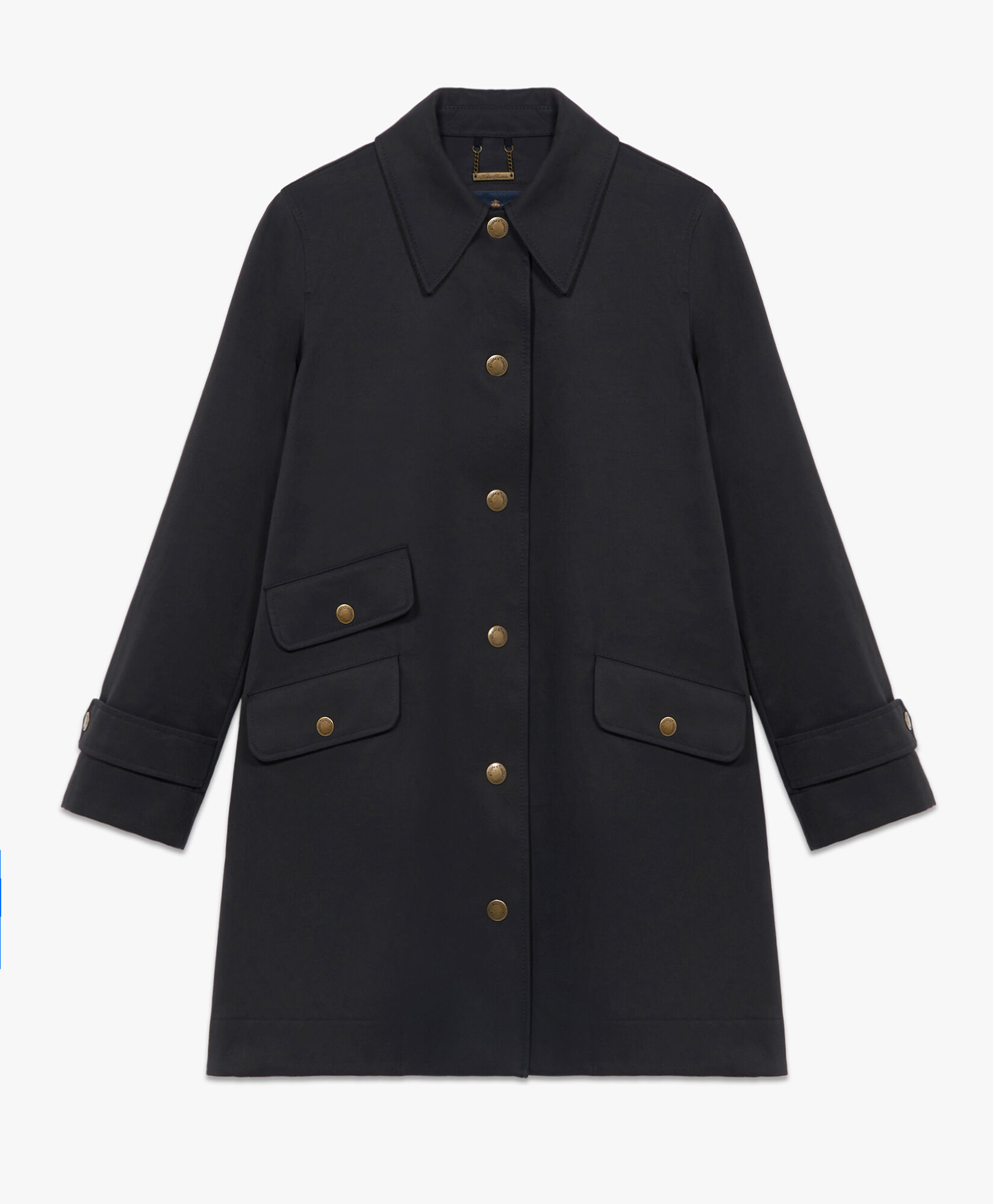 Black Cotton Twill Raincoat in Charcoal for Women Brooks Brothers UK