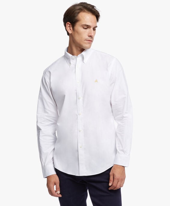 Brooks Brothers Camisa de sport non-iron corte regular Regent, Oxford elástico, cuello button-down Blanco 1000086184US100176332