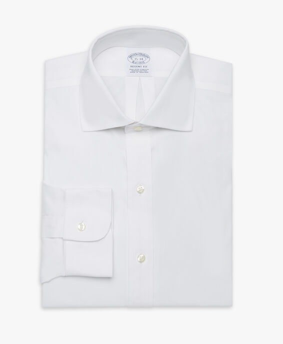 Brooks Brothers Camisa regular fit non-iron de algodón elástico con cuello ainsley Blanco 1000078353US100161042