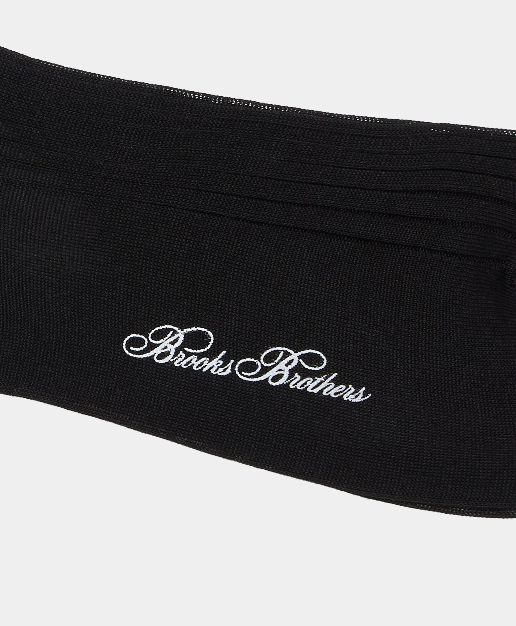 Brooks Brothers Ribbed Lisle Cotton Socks Black MXAC90001KN10249005P