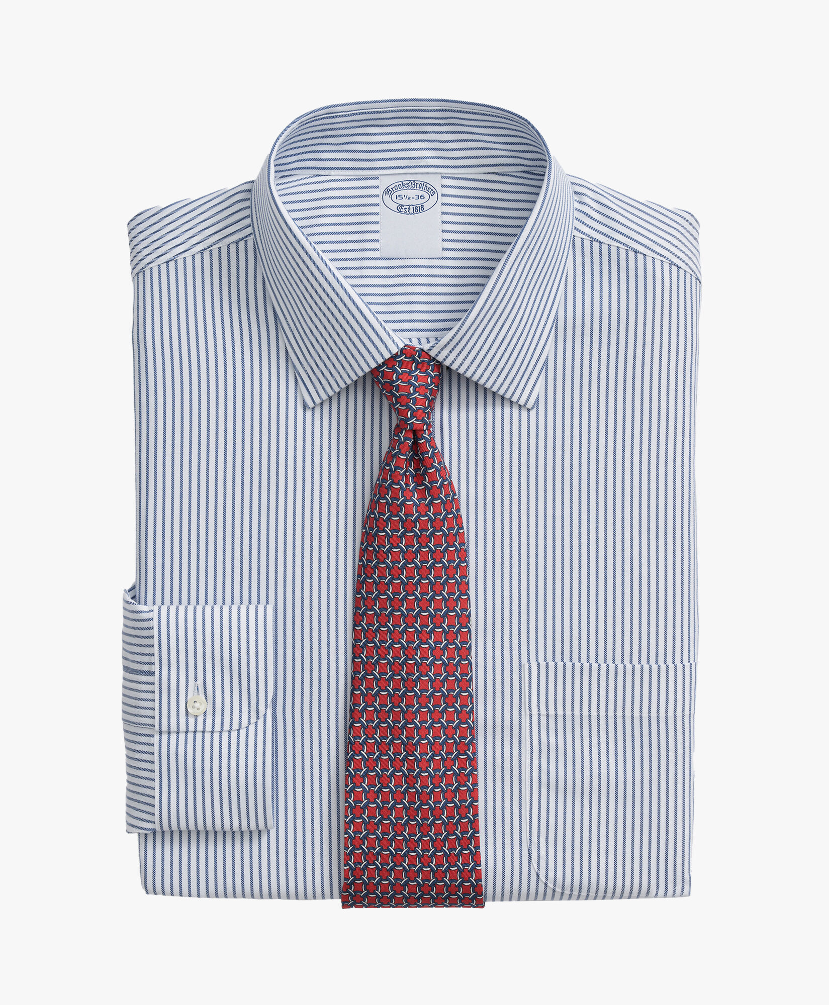 Striped Slim Fit Non Iron Performance Dress Shirt wth Ainsley Collar in Navy for Men Brooks Brothers UK