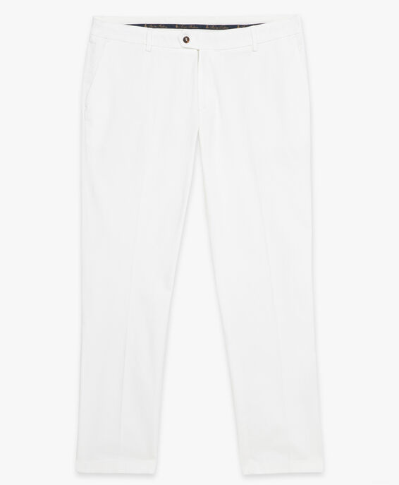 Brooks Brothers Pantalón chino blanco de corte slim en algodón doble retorcido Blanco CPCHI028COBSP002WHITP001