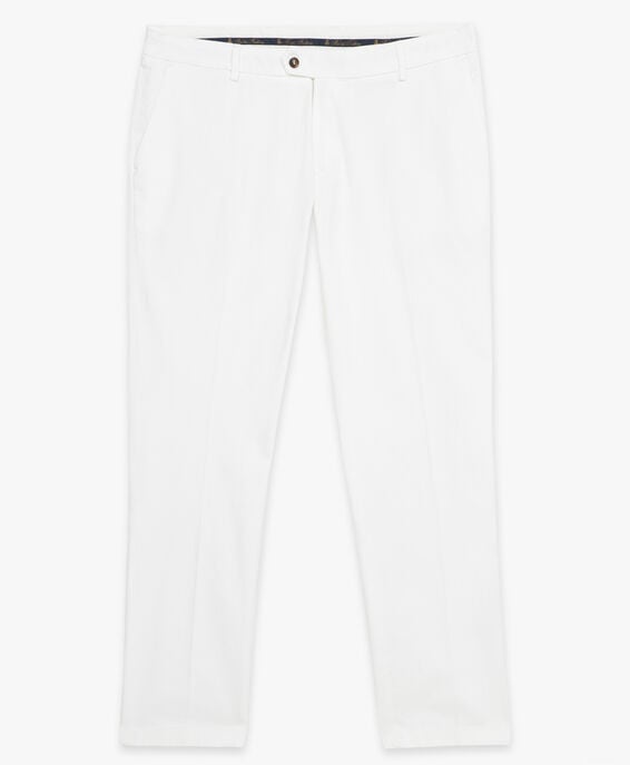 Brooks Brothers White Slim Fit Double Twisted  Cotton Chinos White CPCHI028COBSP002WHITP001