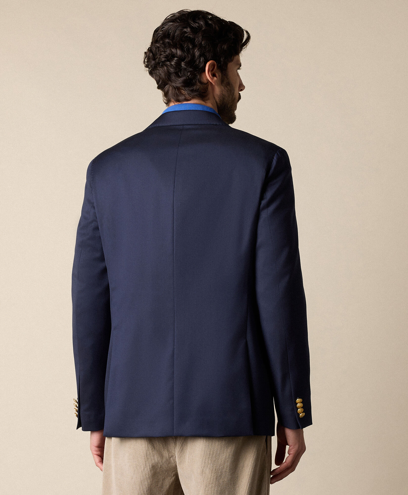 Brooks Brothers Blazer en Laine Vierge avec Boutons Dorés Bleu Marine JKREG085WVPWV003NAVYP004