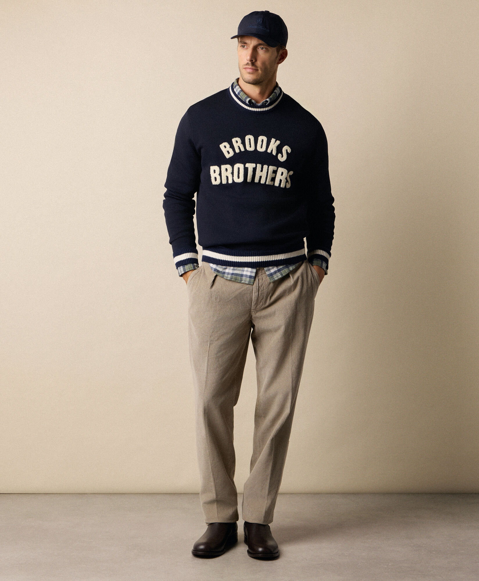 Brooks Brothers Pull avec Logo Terry Bleu Marine KNCRN068VIBPA001NAVYP001