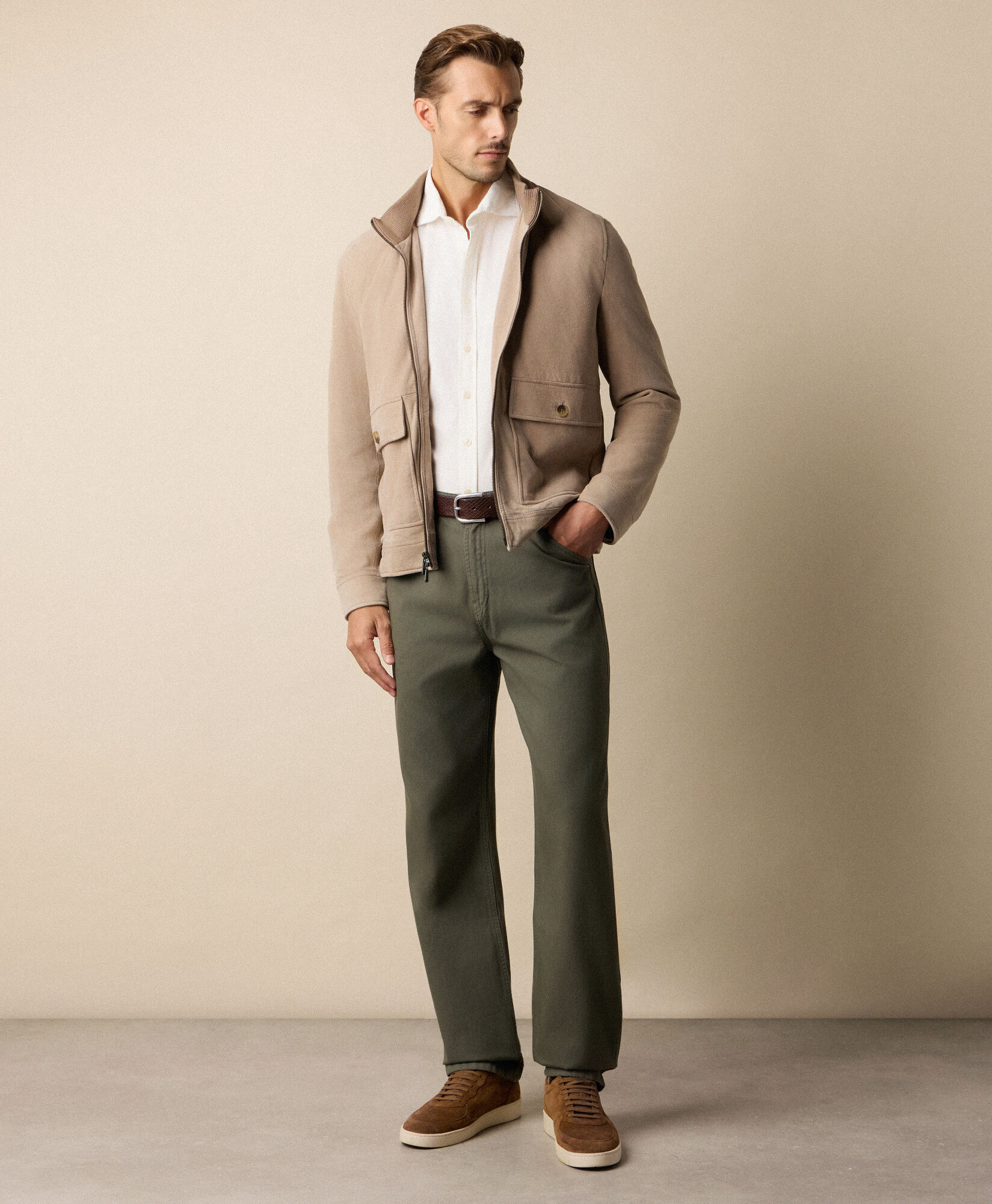 Brooks Brothers Stretch Cotton Gabardine 5-Pocket Pant Sage CPFPK038COPCO001SAGEP001