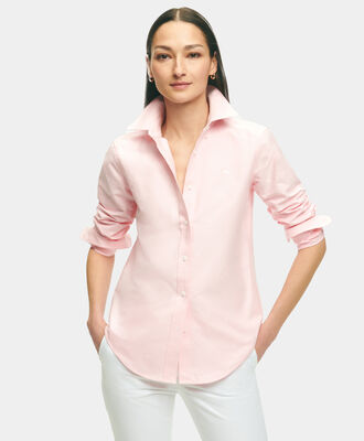 Chemise Classic Fit en Oxford avec Col Button-Down en Rose pour femme | Brooks Brothers® EU