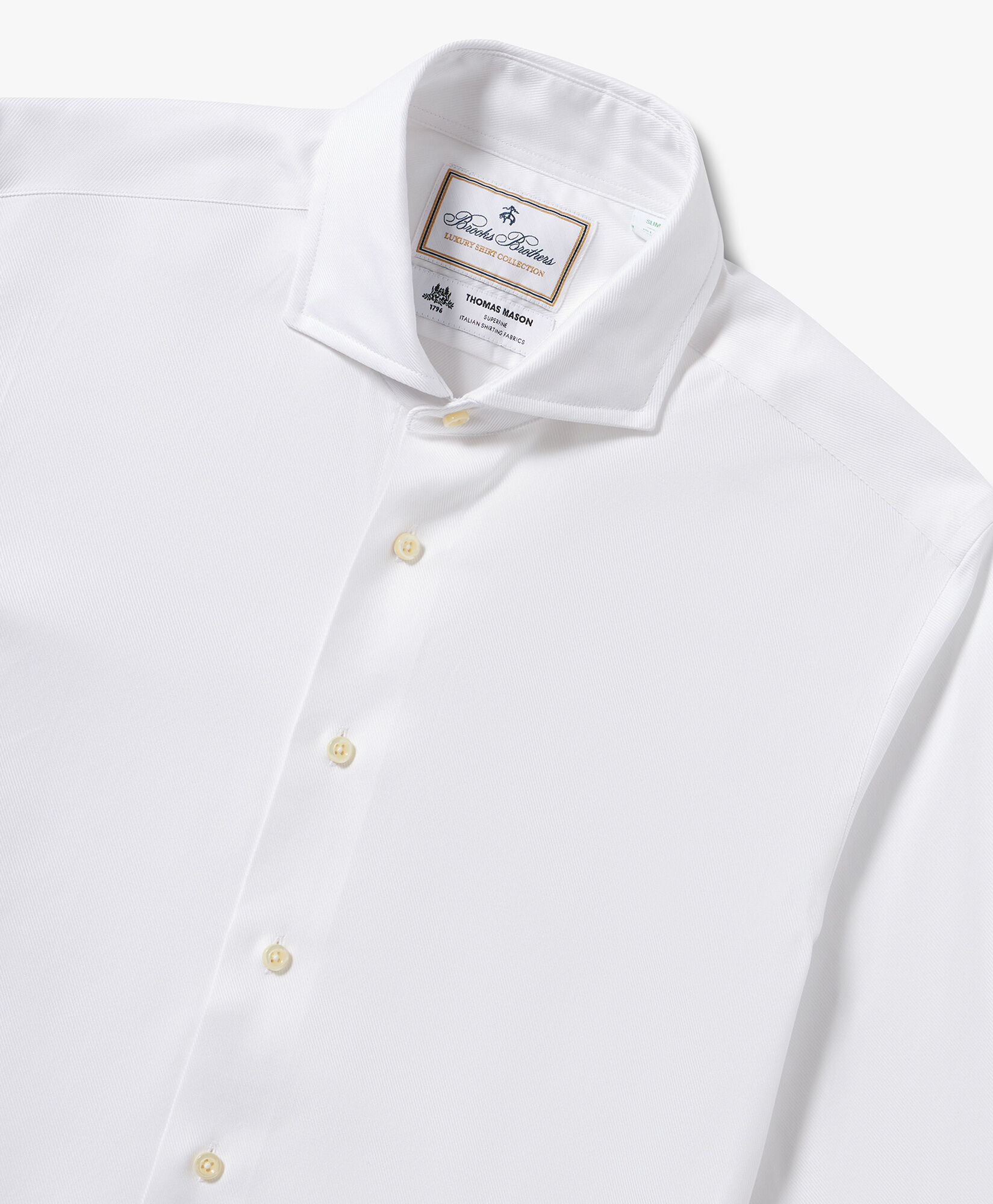 Camicia bianca Slim Fit non iron in cotone con colletto semi