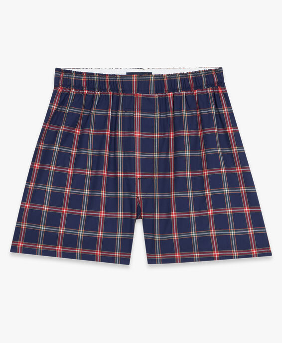 Brooks Brothers Navy Check Cotton Boxers Navy UNDER008COPCO001NAVYF001