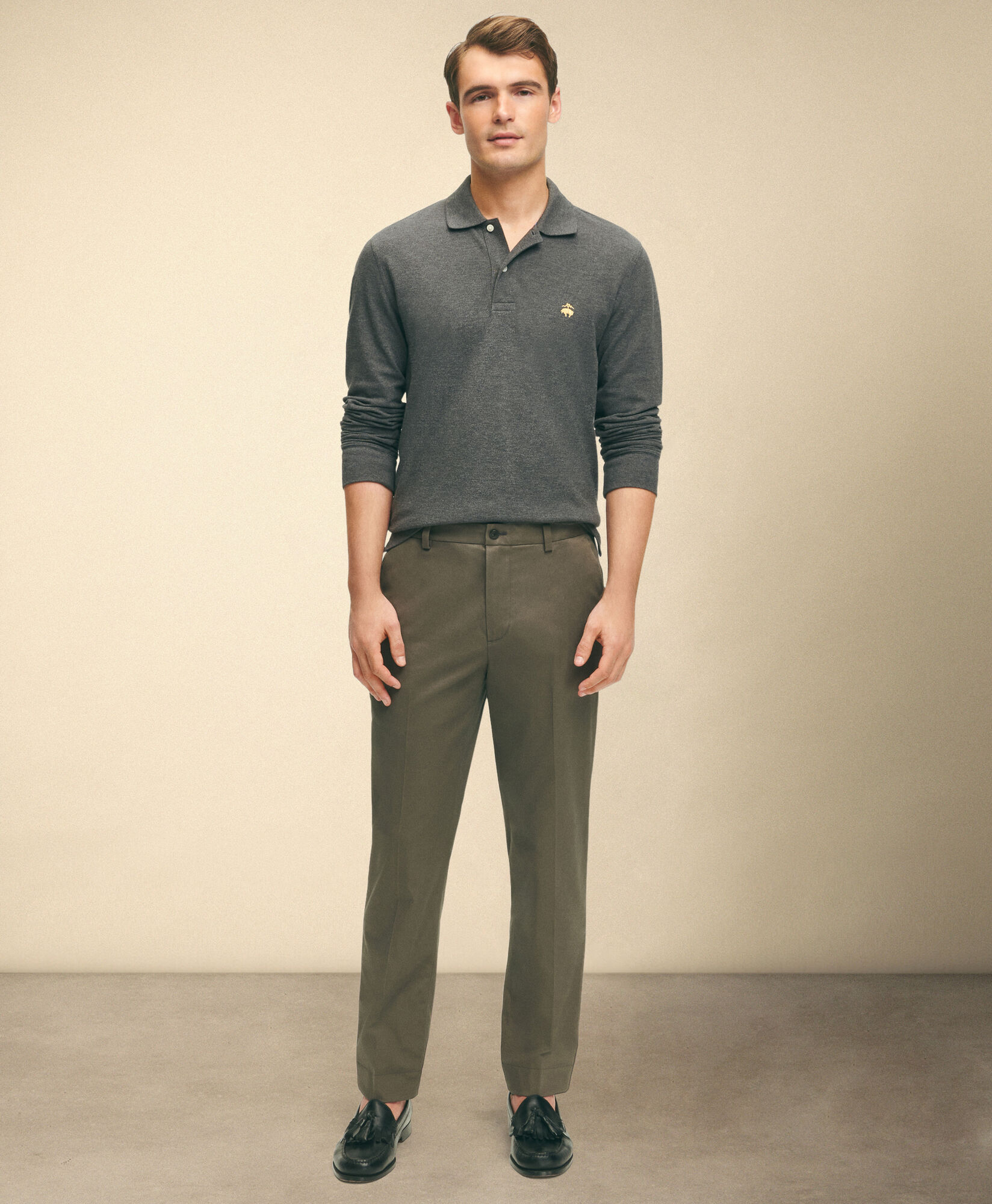 Brooks Brothers Slim Fit Advantage Stretch Chino Grey 1000097229US100204794