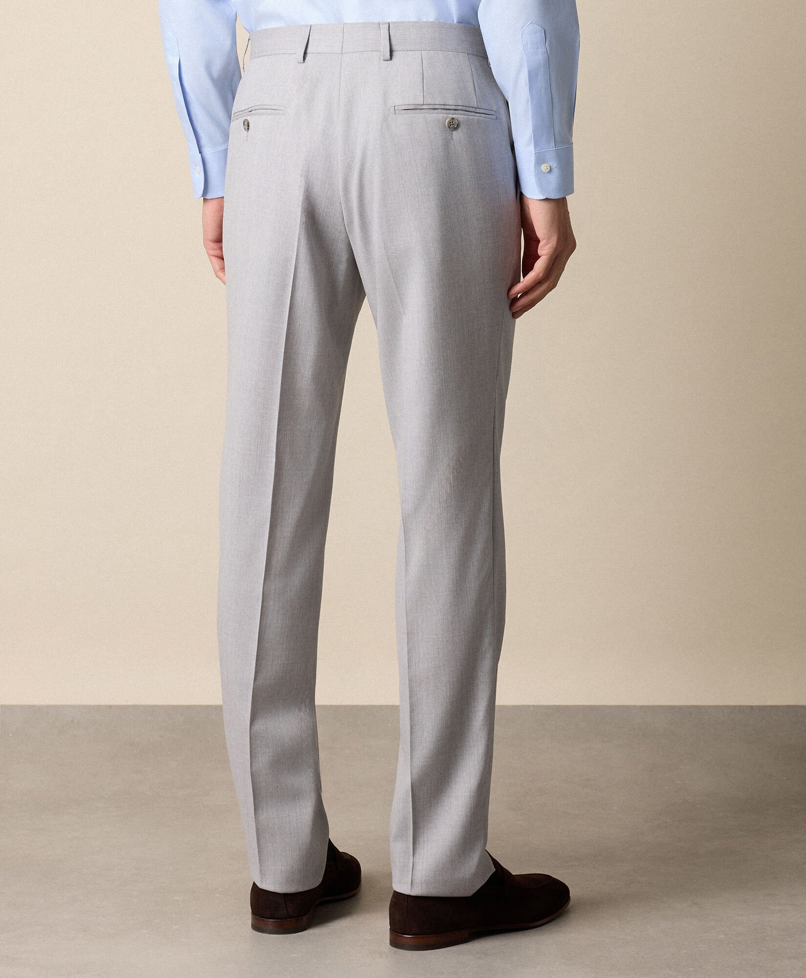 Brooks Brothers Virgin Wool Trousers Light Grey DTROU012WVPWV003LTGRP001