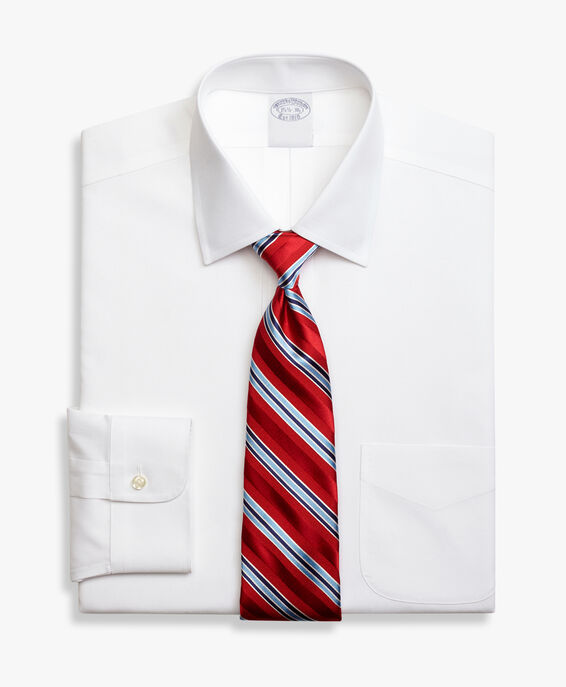 Brooks Brothers Camicia bianca slim fit non-iron in cotone elasticizzato con collo Ainsley Bianco 1000095085US100199390
