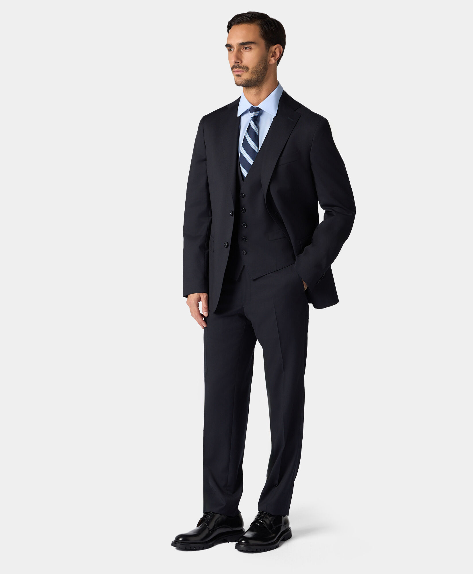 Brooks Brothers Virgin Wool Vest Navy VTREG001WVPWV003NAVYP001