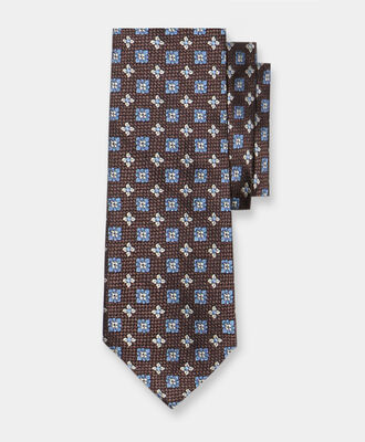Brooks Brothers Micro Effect Silk Tie Brown ACNEK115SEPSE001BRWNF001