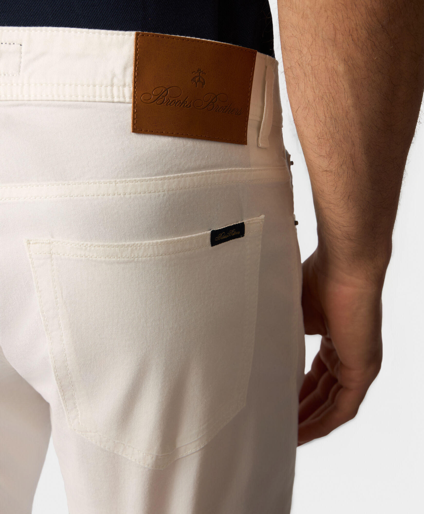 Brooks Brothers Pantalon 5-Pocket en Coton Stretch Blanc CPFPK021COBSP002WHITP001