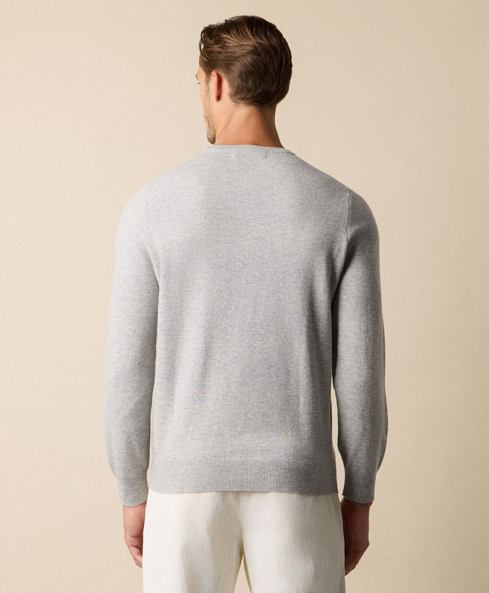 Brooks Brothers Lambswool Crewneck Light Grey KNCRN063WOPWO004LTGRP001