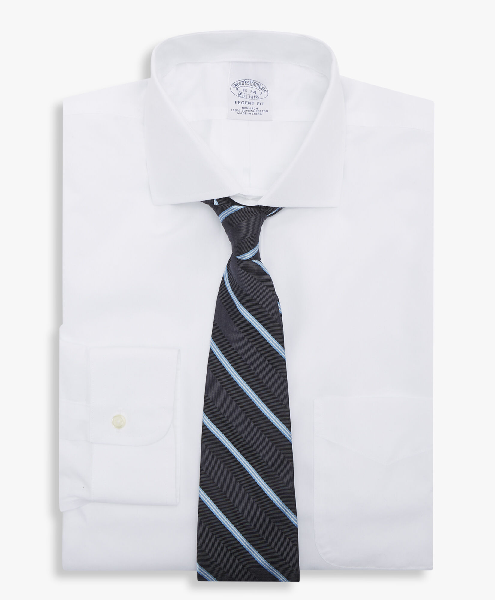 Regular Fit White Non Iron Spread Collar Dress Shirt in White for Men Brooks Brothers UK