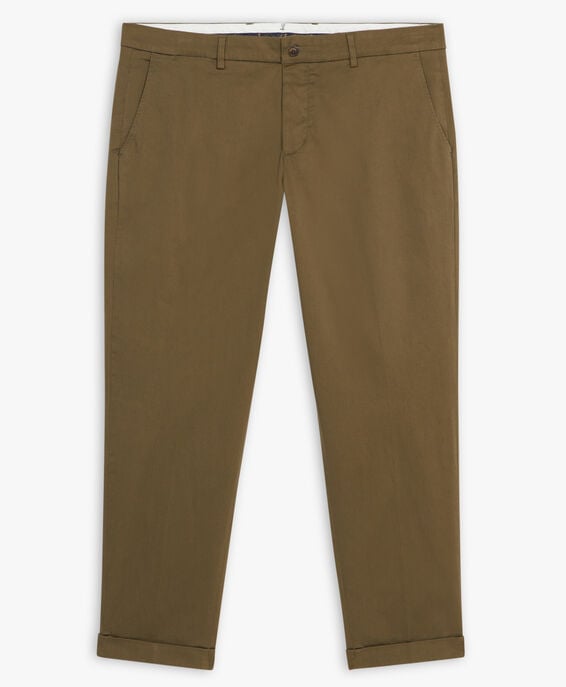 Brooks Brothers Pantalón chino verde militar de corte amplio en algodón doble retorcido Militar CPCHI038COBSP002MILIP001