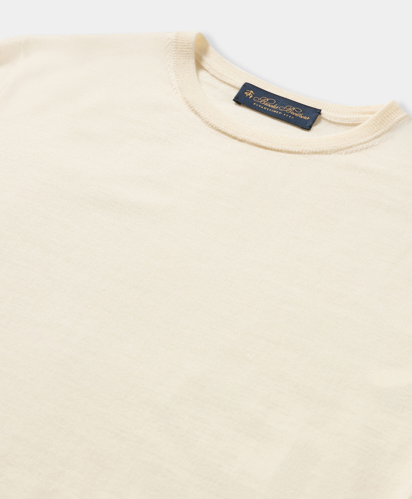 Brooks Brothers Merino Wool Crewneck White KNCRN037WOPWO006WHITP001