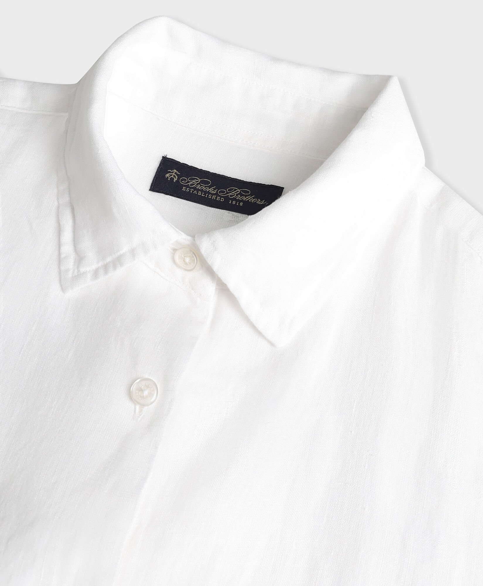 Brooks Brothers Linen Boyfriend Fit Shirt White CSHSP010LIPLI001WHITP001