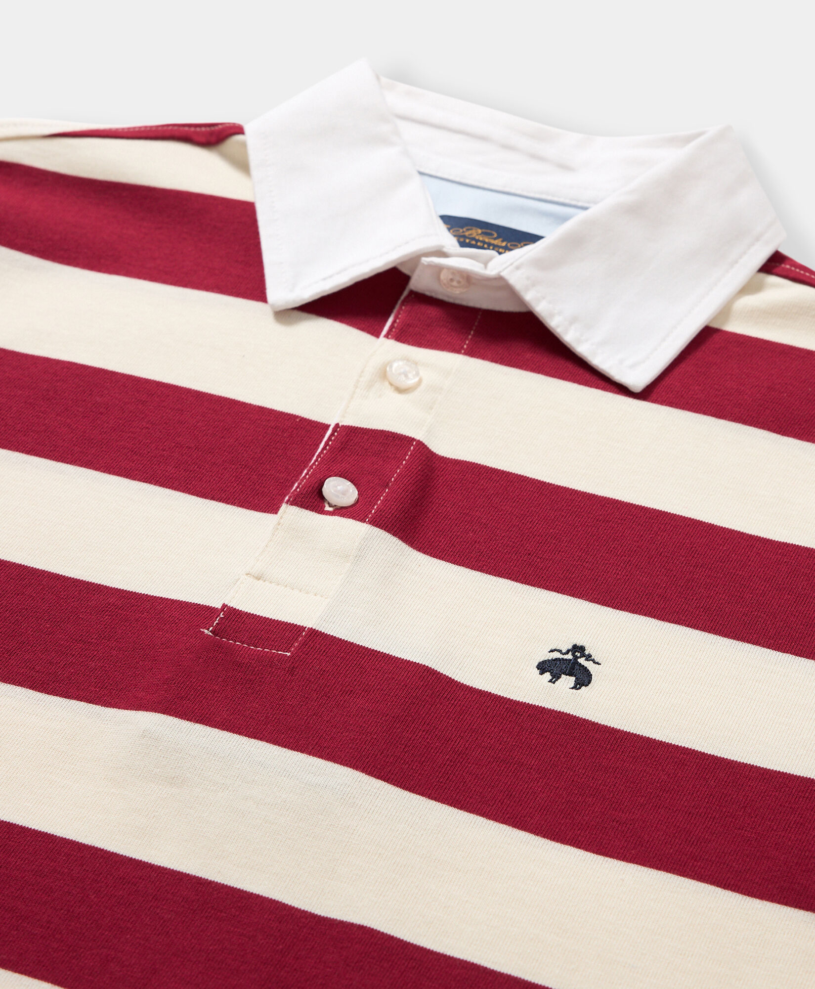 Brooks Brothers Striped Jersey Rugby Polo Burgundy POJER002COPCO001BORDF001