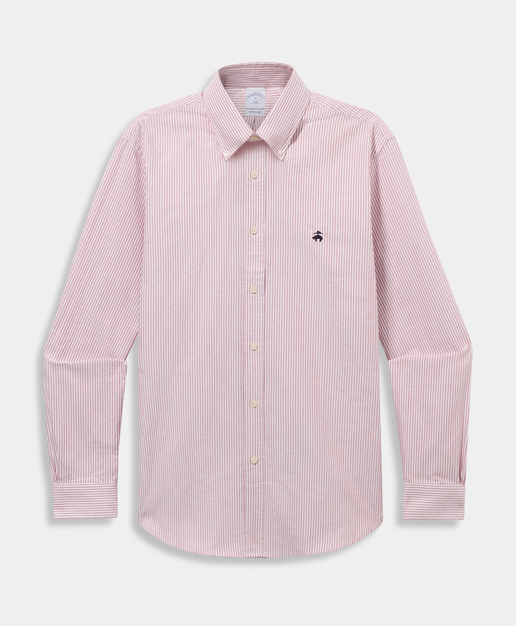 Brooks Brothers Camicia Regular Fit Oxford a Righe con Collo Button Down Rosso CSHBD052COPCO001REDF0001