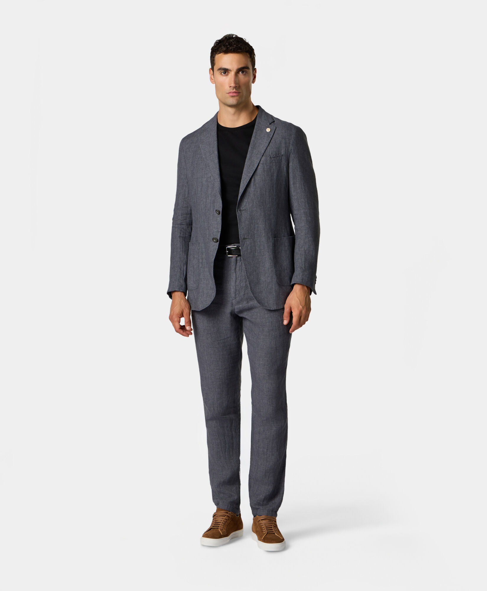 Brooks Brothers Linen Single-Breasted Blazer Dark Grey JKREG070LIPLI001DKGRP001
