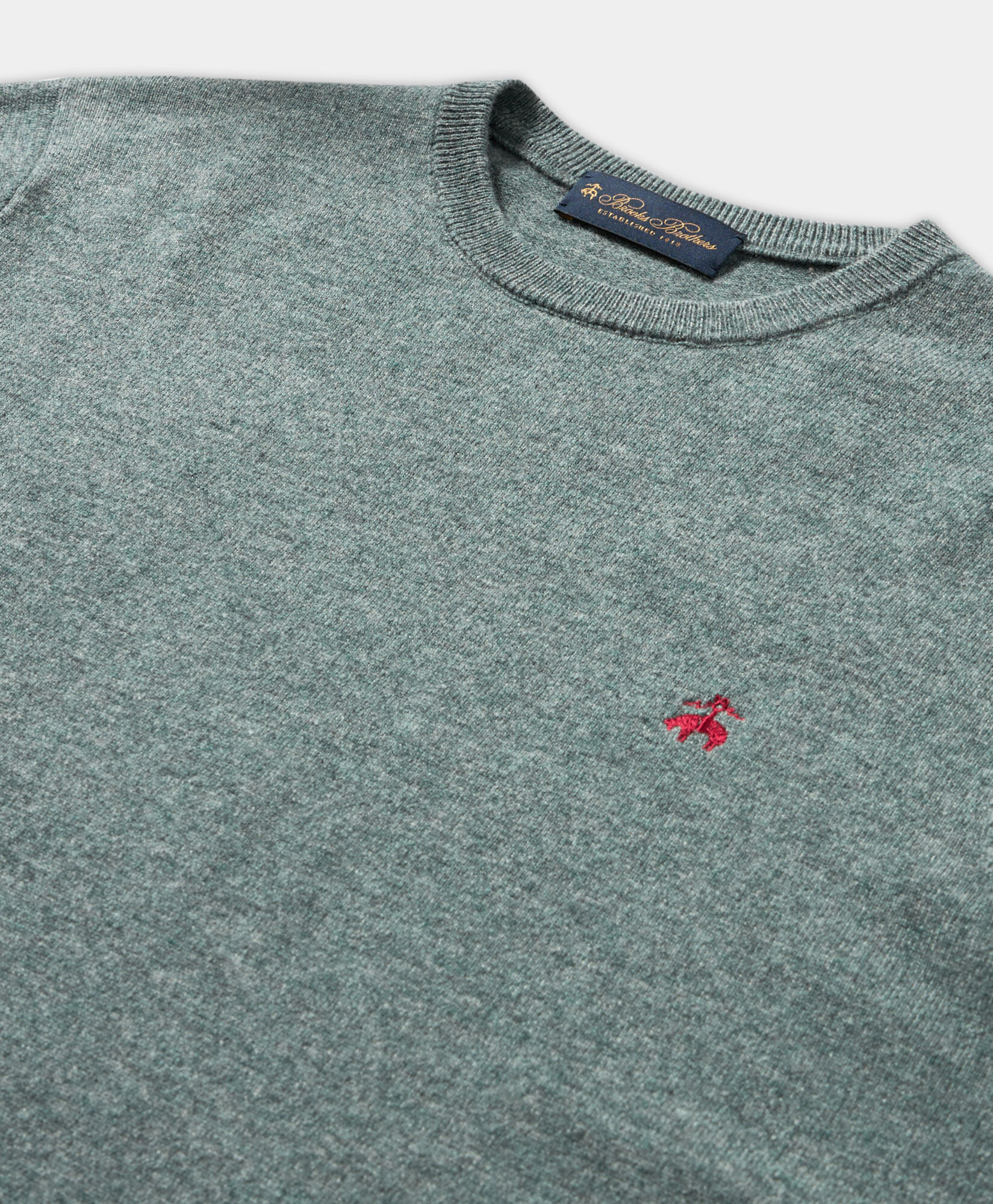 Brooks Brothers Lambswool Crewneck Green KNCRN063WOPWO004GREEP001