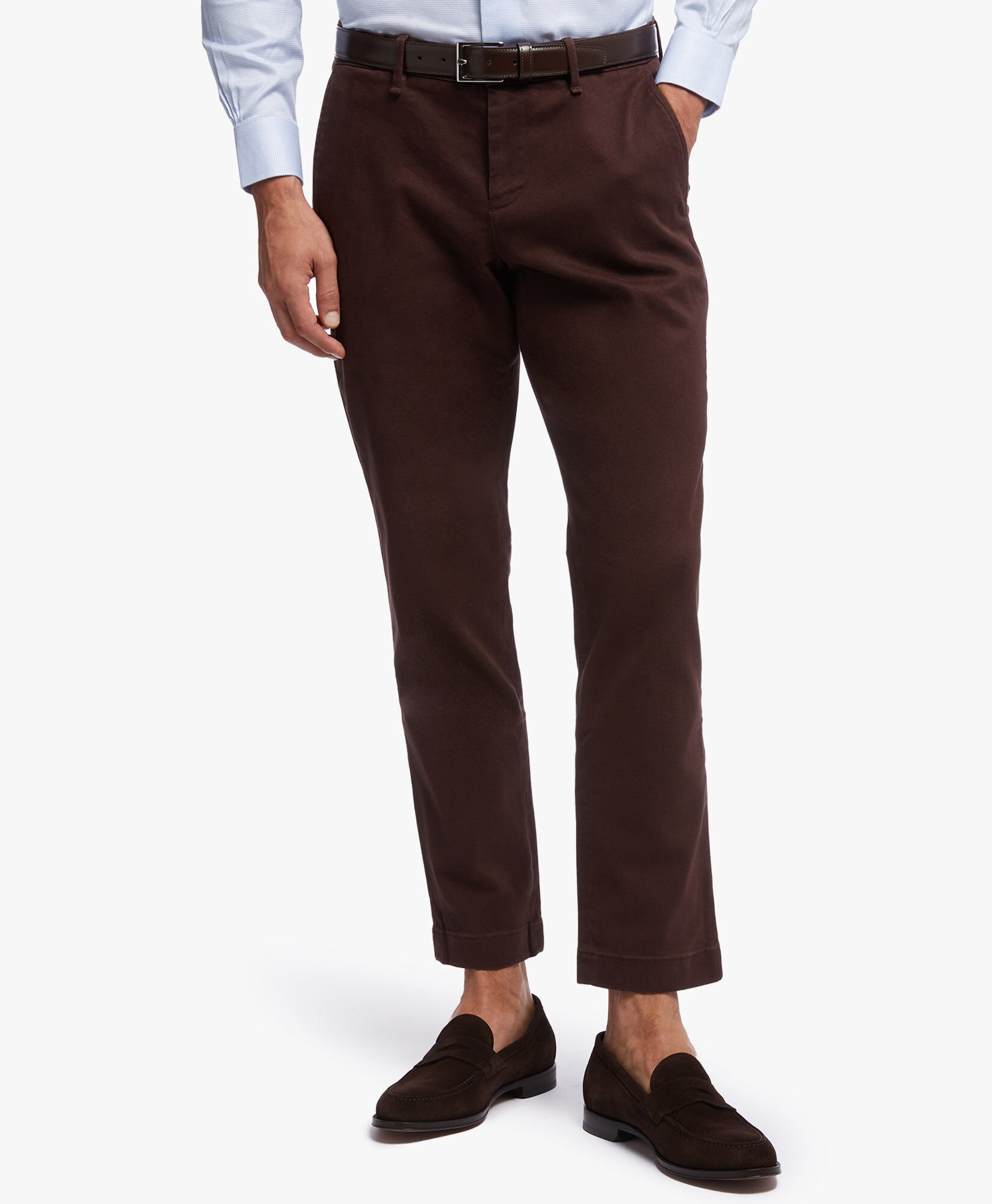 Soho Extra slim Fit Cotton Brushed Chino Pants in Brown for Men Brooks Brothers EU