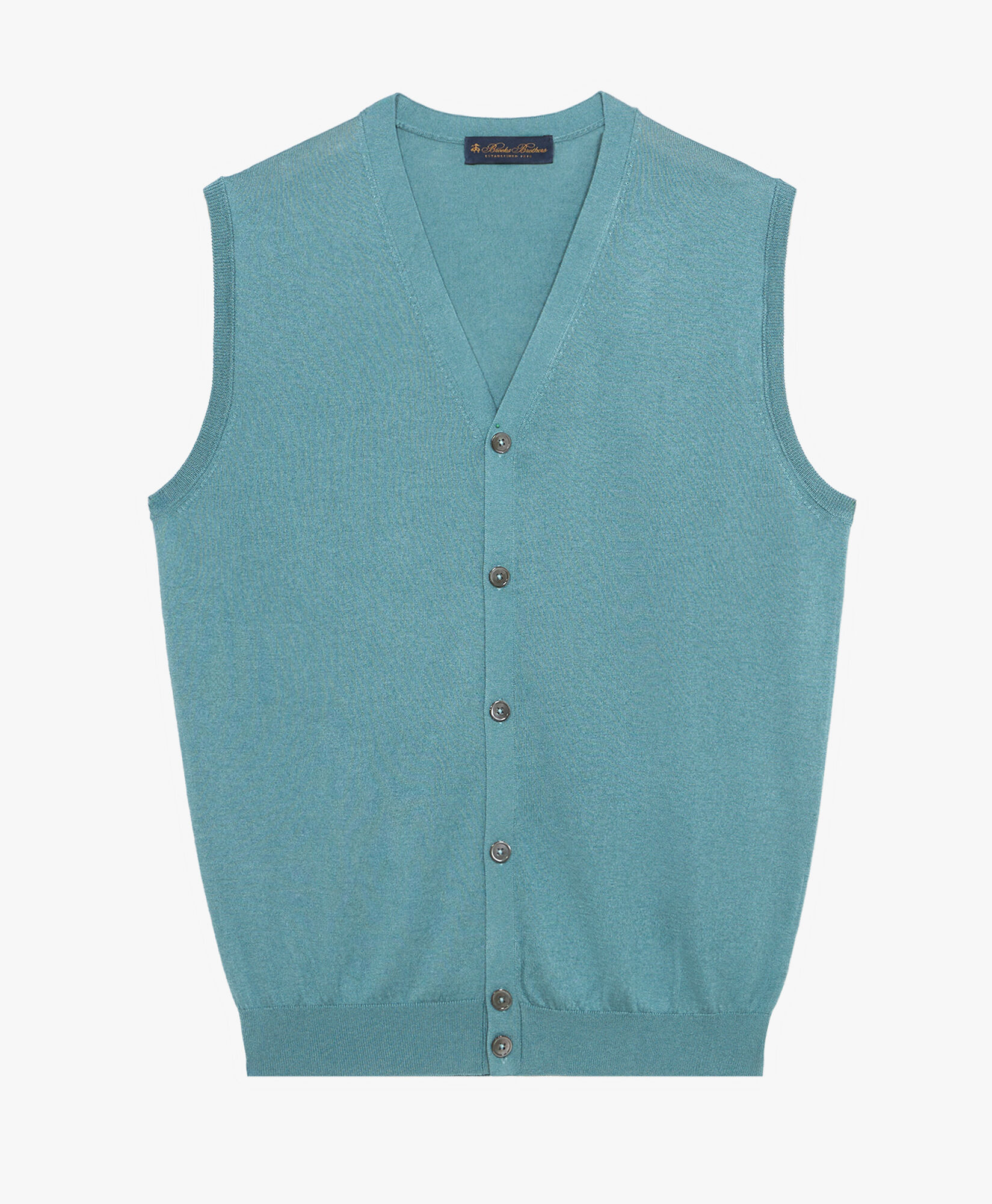 Sage Silk Cashmere Blend Sweater Vest in Sage for Men Brooks Brothers UK