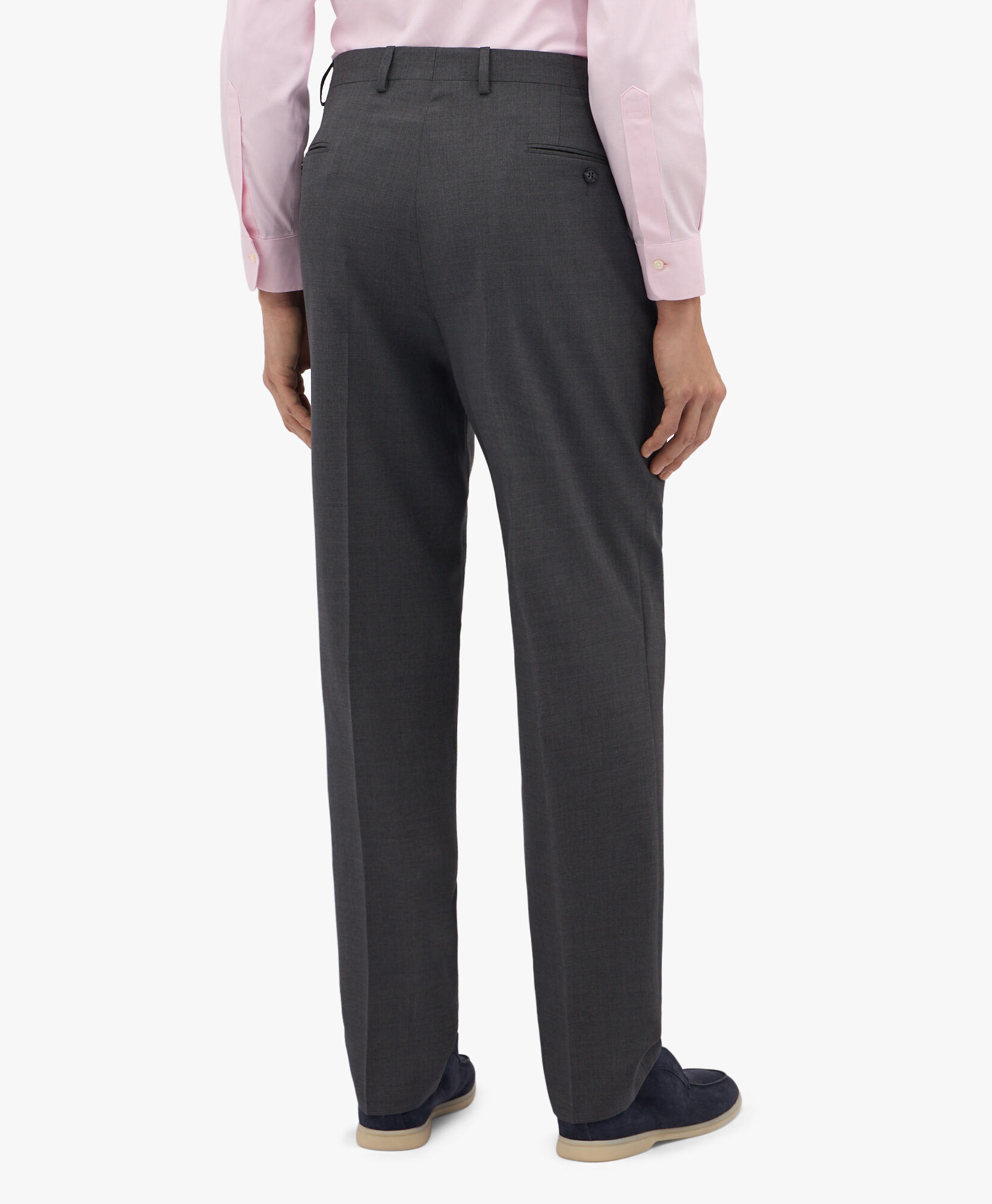 Grey Stretch Virgin Wool Pants in Medium Grey for Men Brooks Brothers UK
