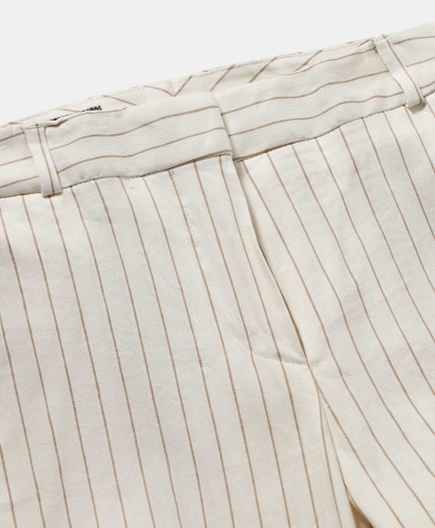 Brooks Brothers Pinstripe Linen Blend Trousers White DTROU030LIBLY002WHITF001