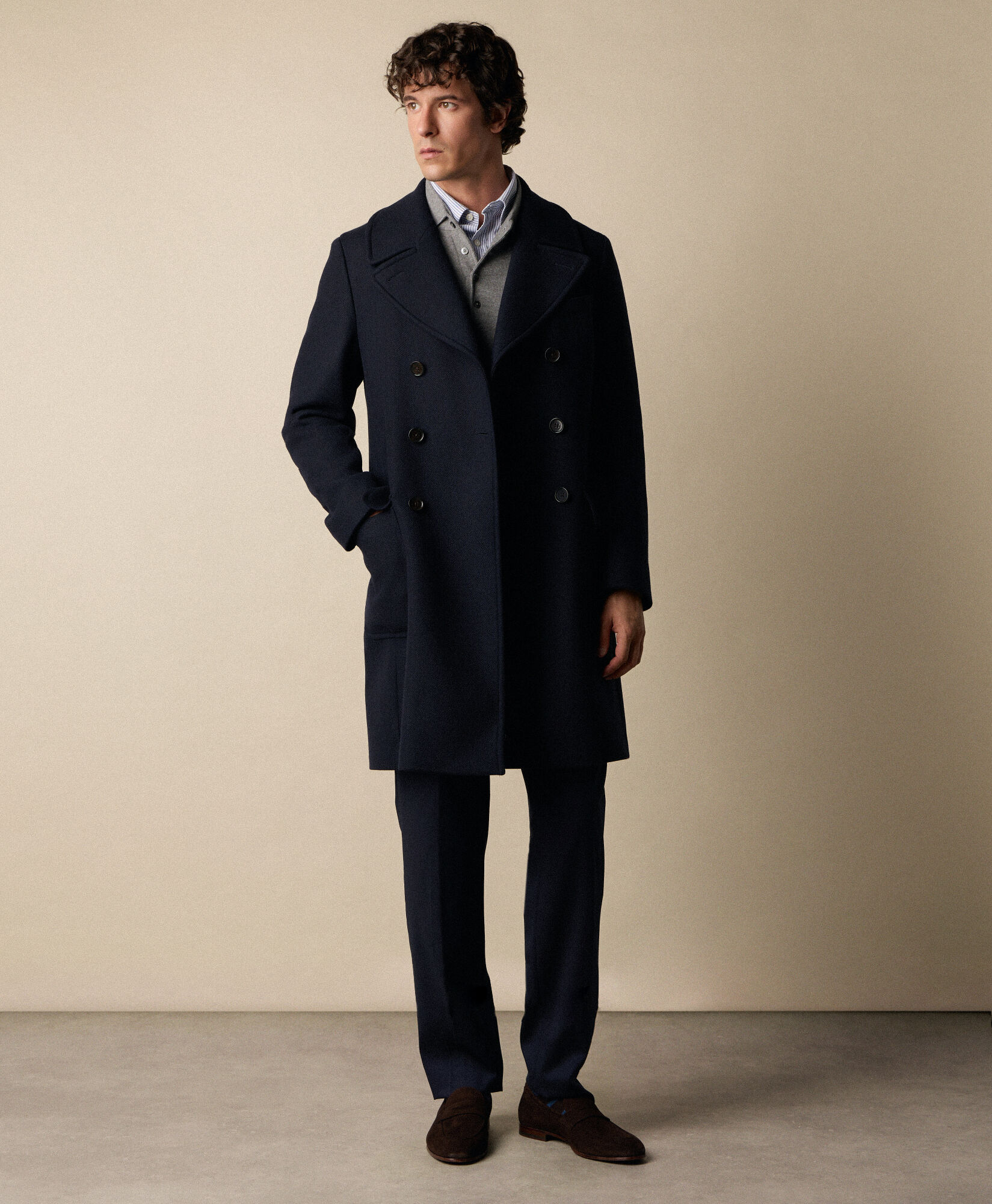 BROOKS BROTHERS ネイビー ウールロングコート Brooks Brothers 346 Women's Wool Cashmere Long Trench Peacoat Size