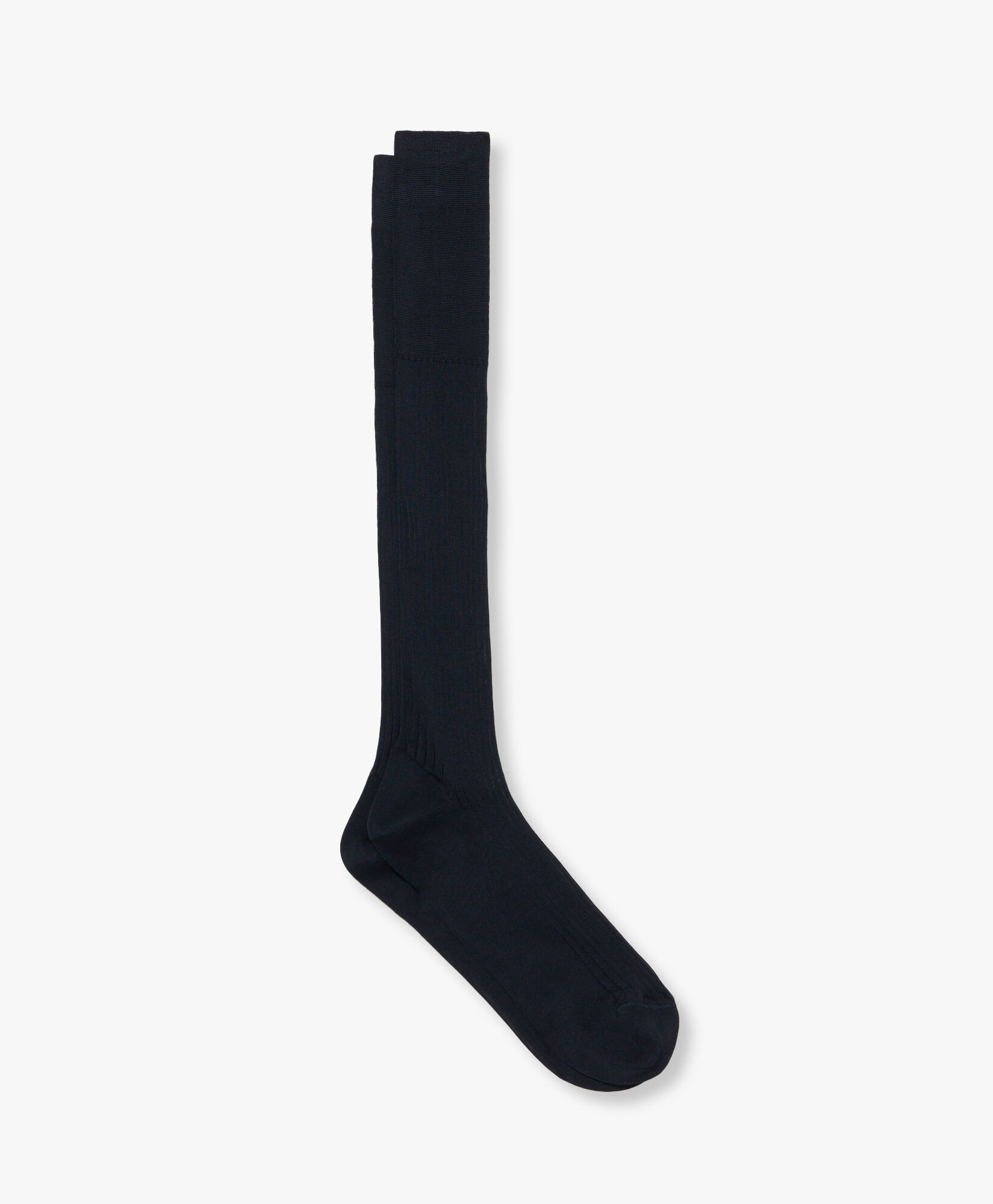 Brooks Brothers Ribbed Lisle Cotton Socks Navy MXAC90001KN10247001P