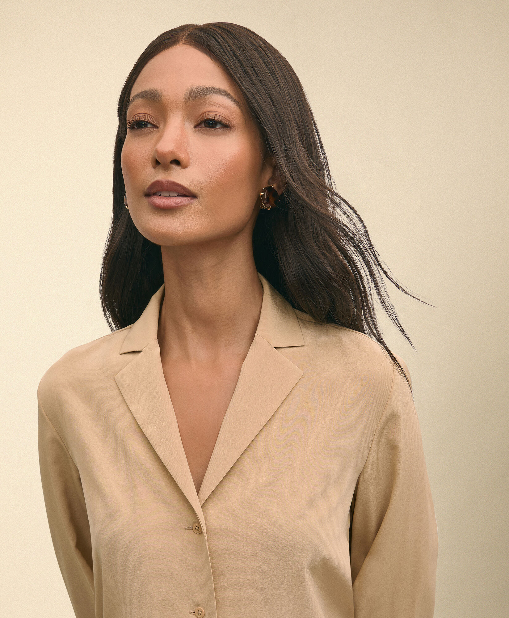 Brooks Brothers Crepe Silk Blouse Incense 1000104909US100224906