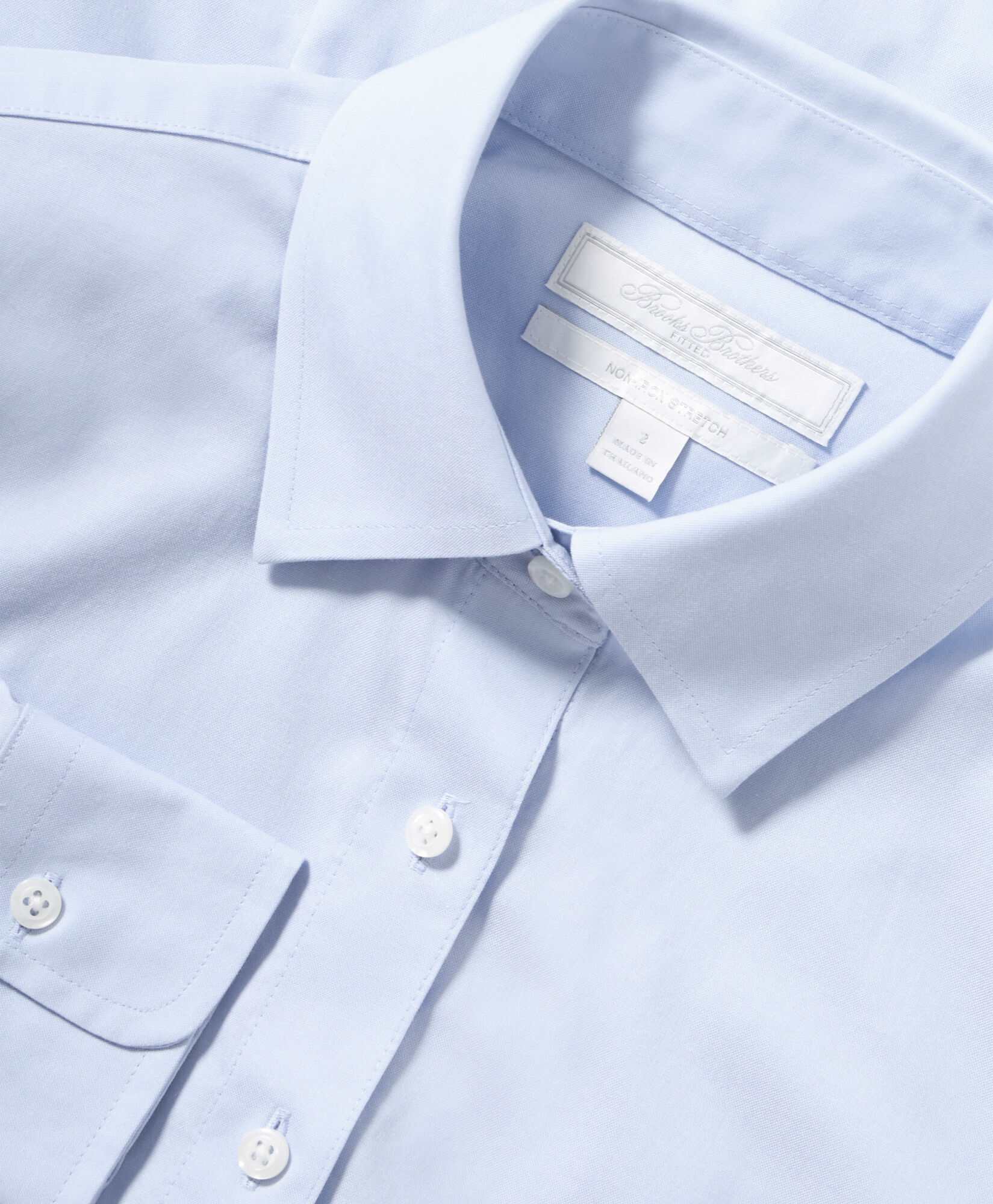 Brooks Brothers Fitted Non-Iron Oxford Pinpoint Supima Shirt with Forward Point Collar Light Blue 1000102822US100217232