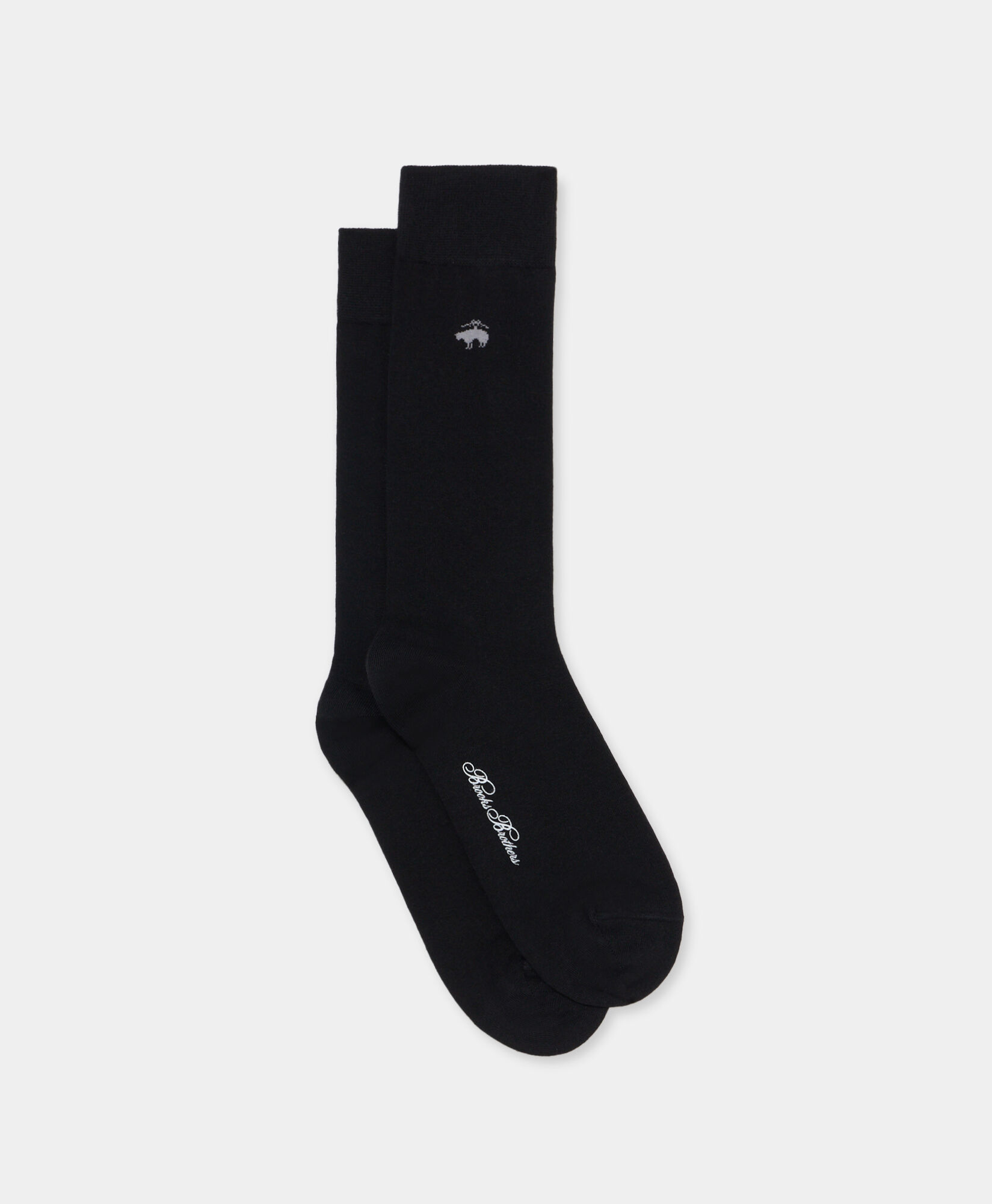 Brooks Brothers Mid-Calf Cotton Socks Black MXAC90003KN10259005P