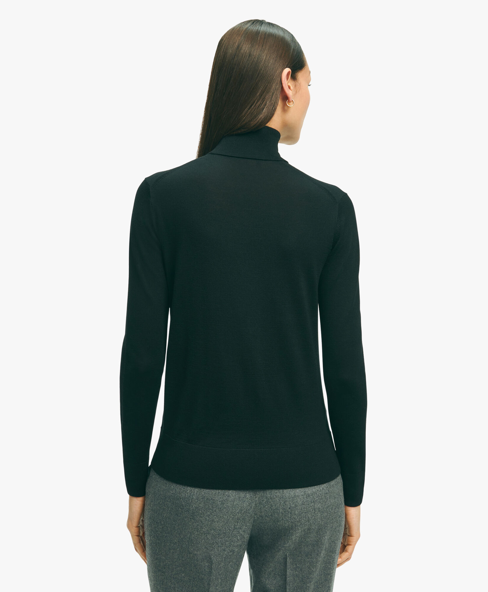 Black merino wool turtleneck sweater online