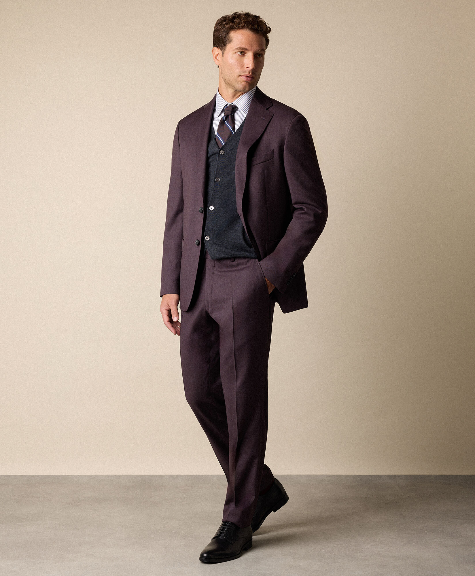 Brooks Brothers Virgin Wool Trousers Purple DTROU012WVPWV003PURPP001