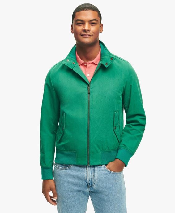 Brooks Brothers Green Harrignton Jacket in Cotton Blend Green 1000100689US100212568