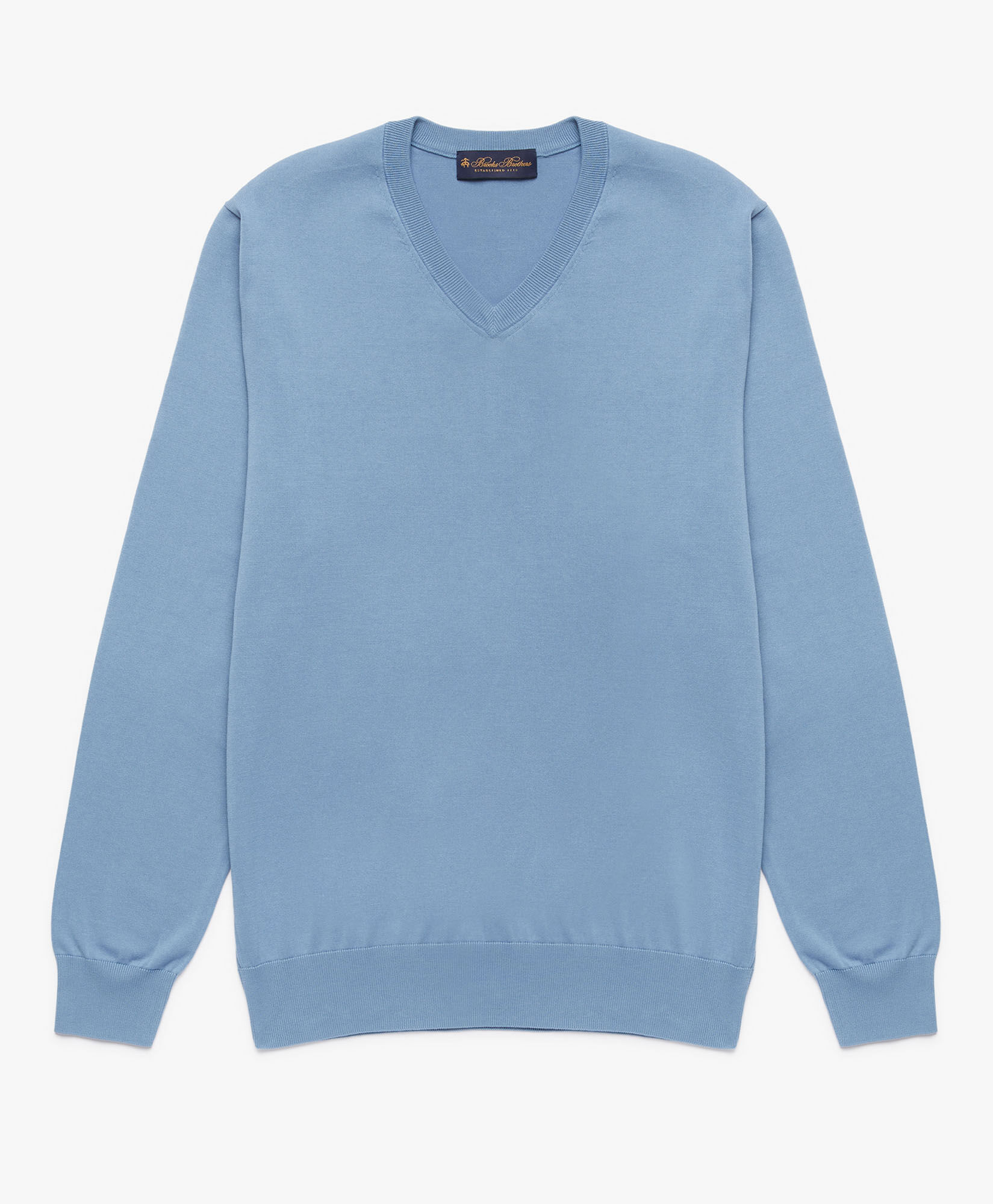 Cotton V Neck Sweater in Light blue for Men Brooks Brothers EU
