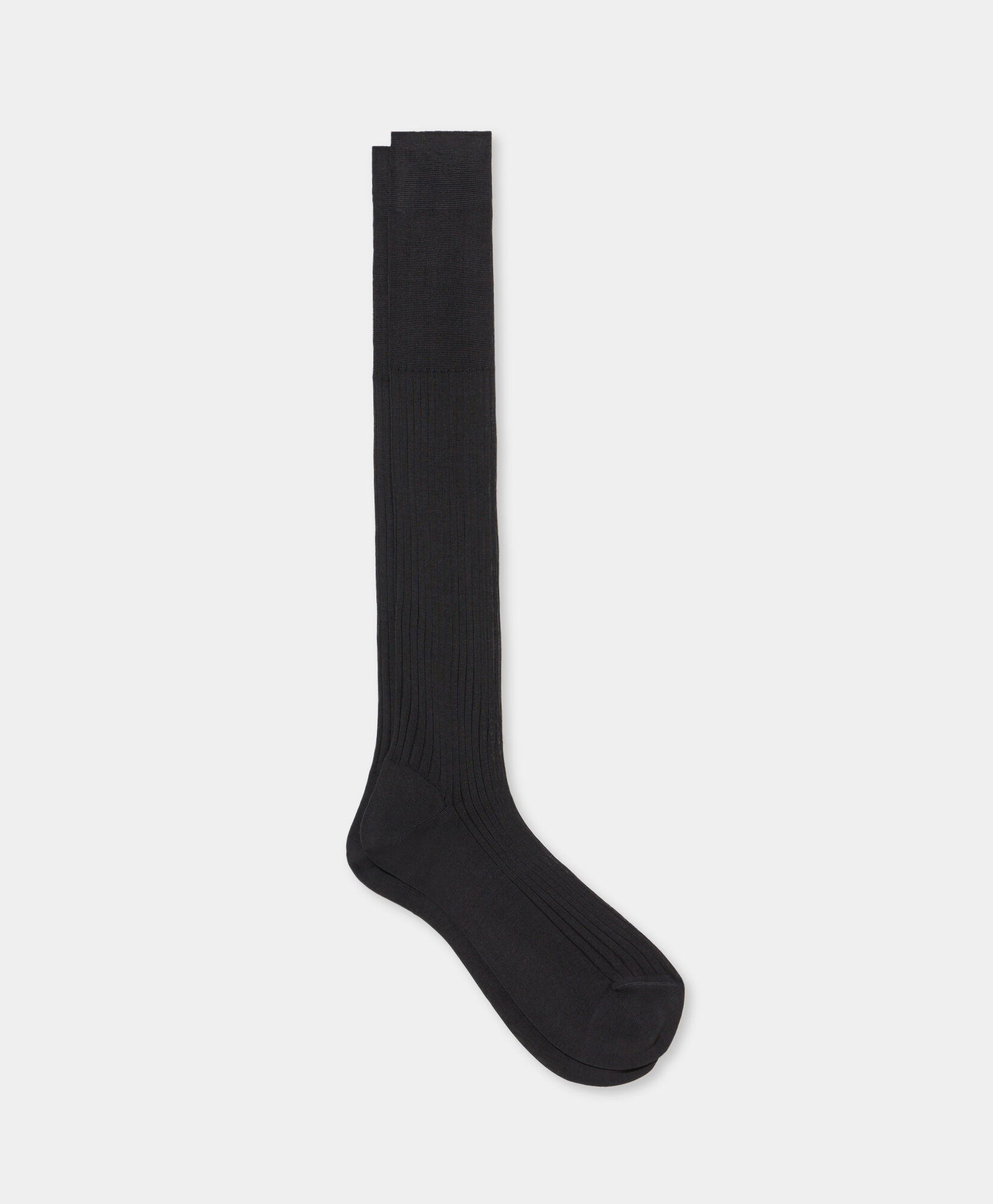 Brooks Brothers Ribbed Lisle Cotton Socks Grey MXAC90001KN10249001M