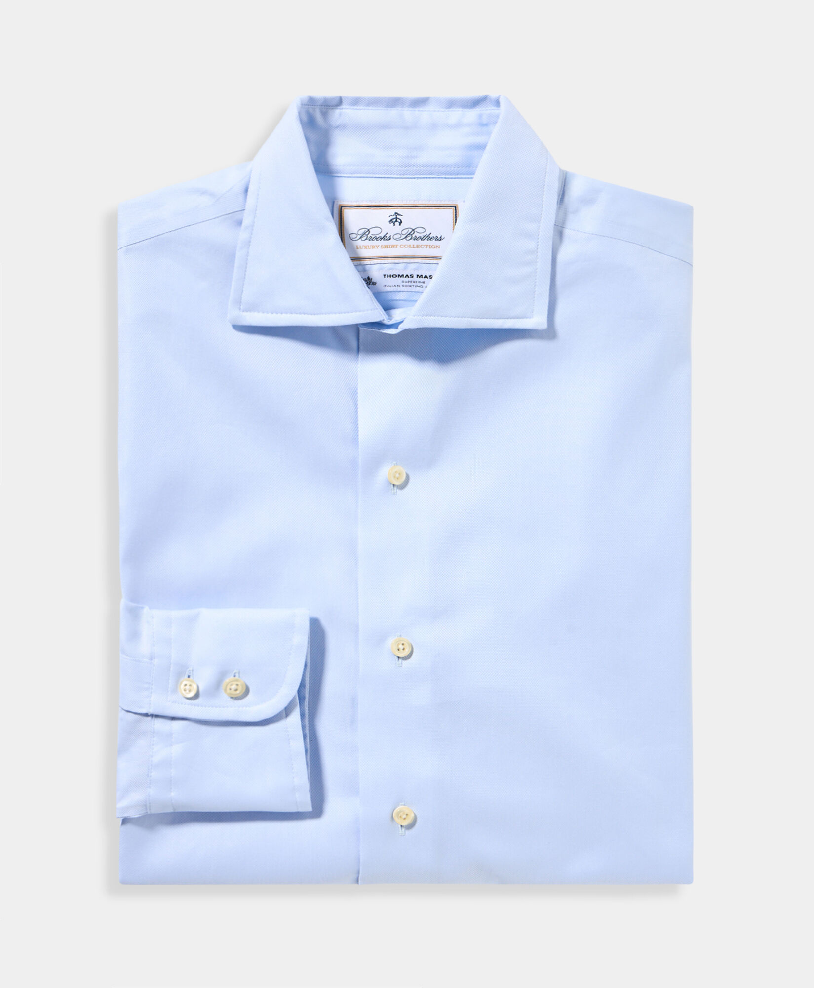 Brooks Brothers Chemise Thomas Mason Coupe Classique avec Col Anglais Spread Bleu Clair 1000104862US100223402