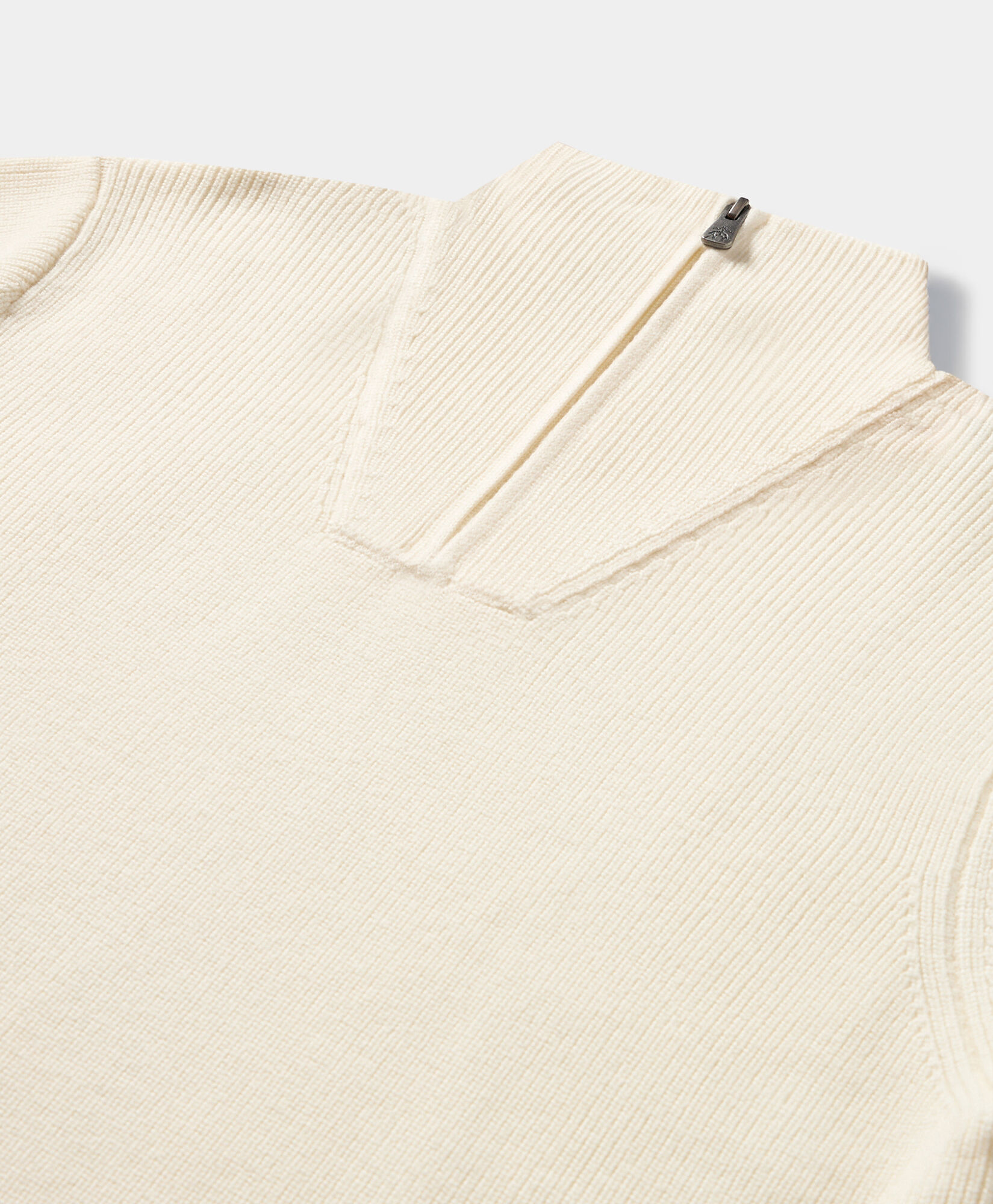 Brooks Brothers Pull à Demi-Zip en Laine Mérinos Lait KNHFZ005WOPWO002MILKP001