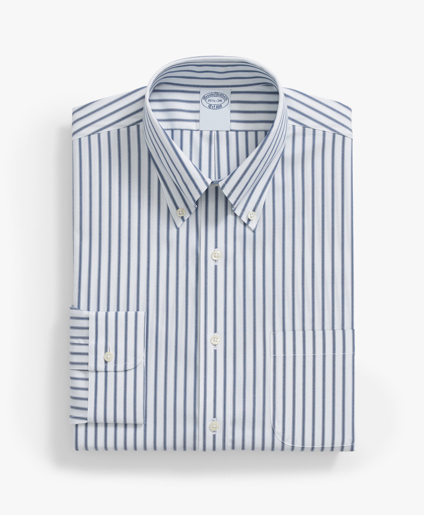 Striped Slim Fit Cotton Dress Shirt with Button Down Collar in Blue for Men Brooks Brothers UK
