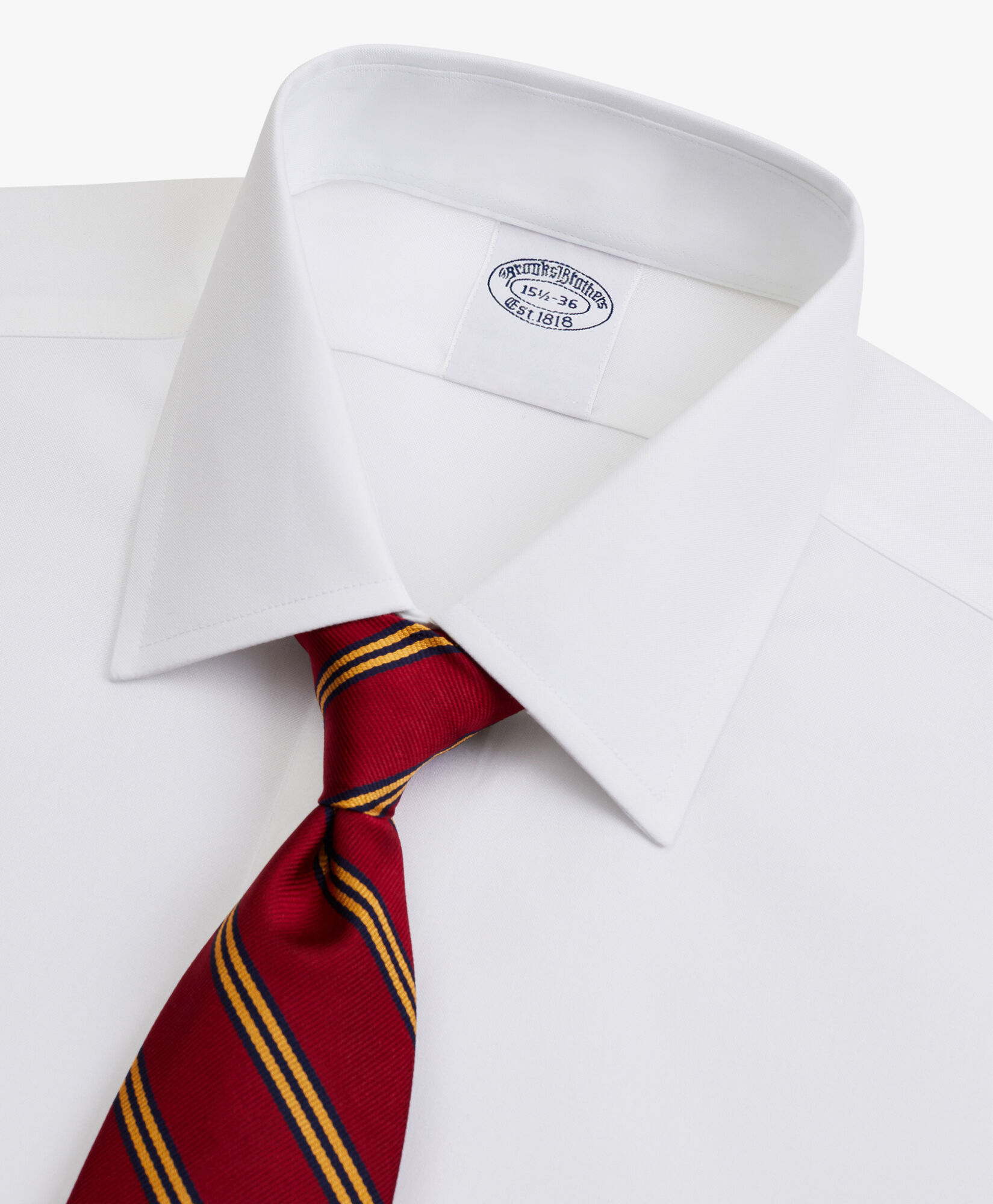 Brooks Brothers Slim Fit Non-Iron Oxford Pinpoint Shirt with Ainsley Collar White 1000096429US100201319