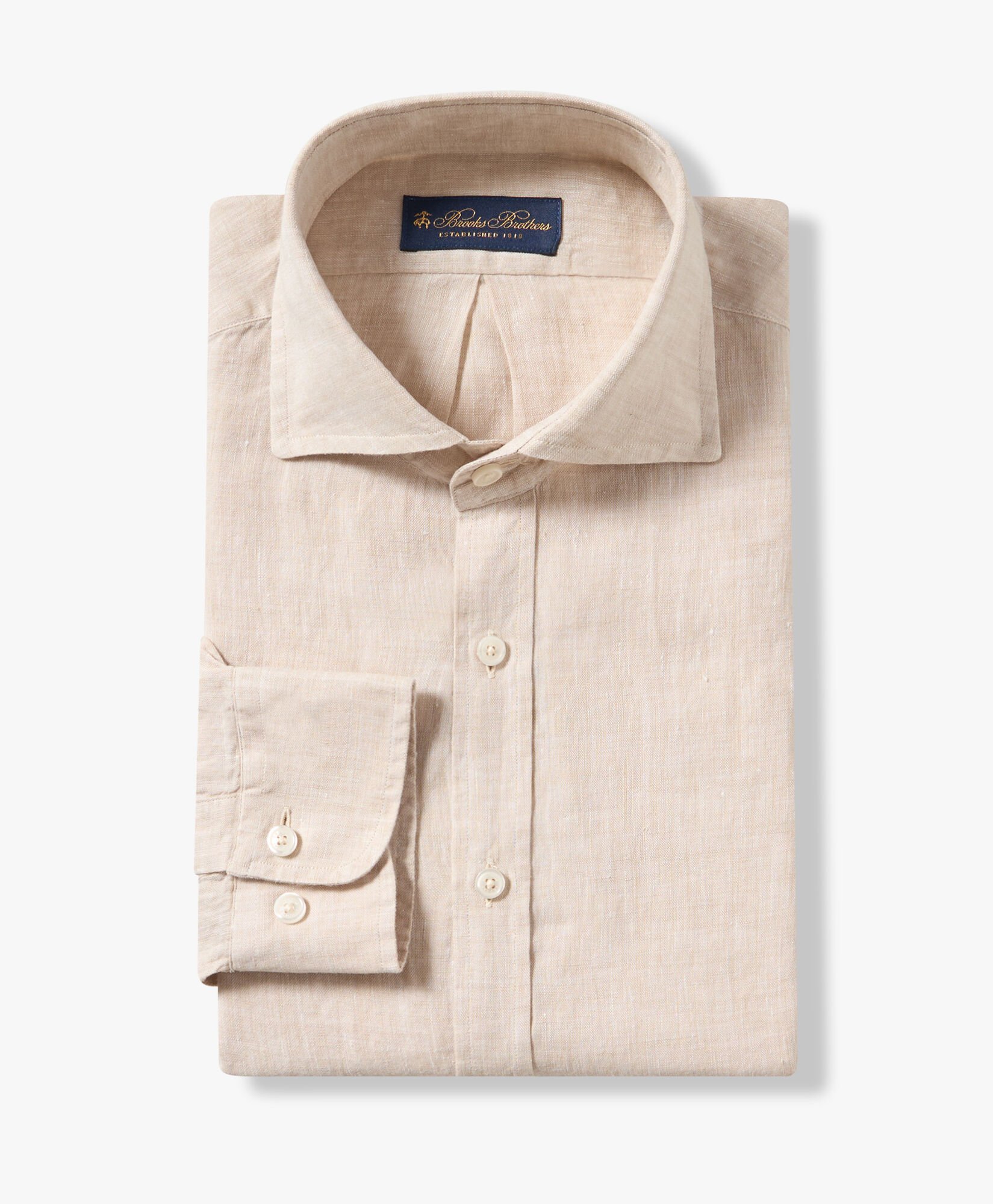 Camicia casual color sabbia in lino in Sabbia da Uomo Brooks Brothers EU