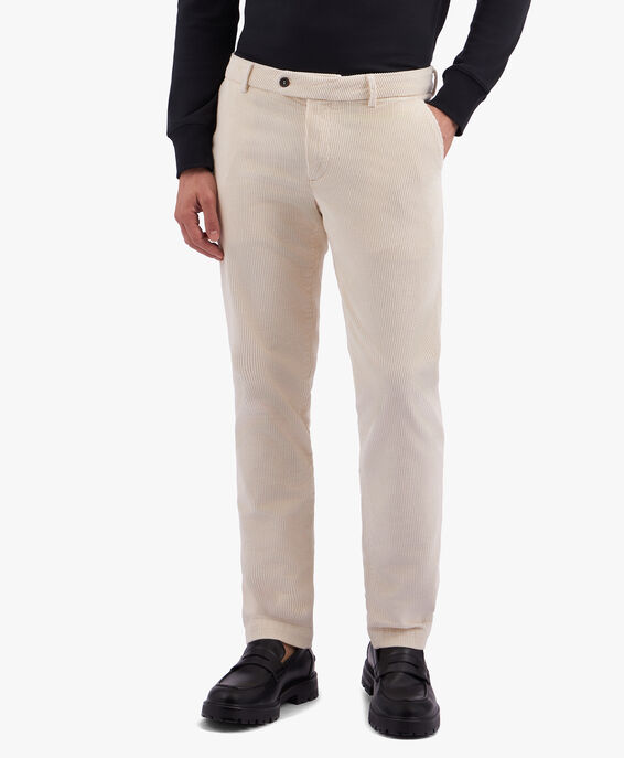 Brooks Brothers Pantalón de pana de algodón elástico blanco Blanquecino CPCHI035COBSP003OWHTP001