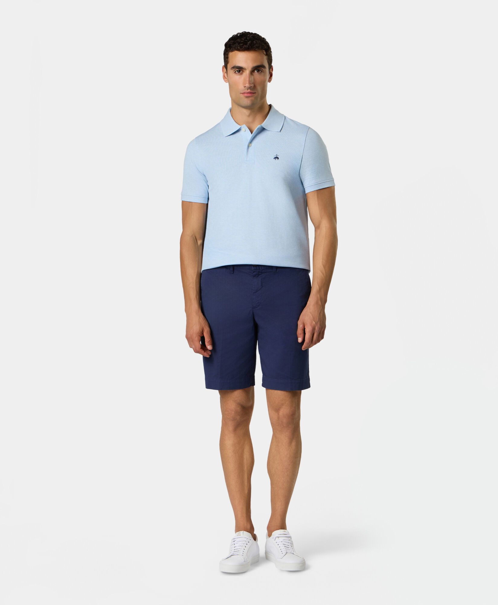 Brooks Brothers Polo Slim Fit Golden Fleece z Rozciągliwego Piké Bawełnianego Jasnoniebieski 1000090710US100219103
